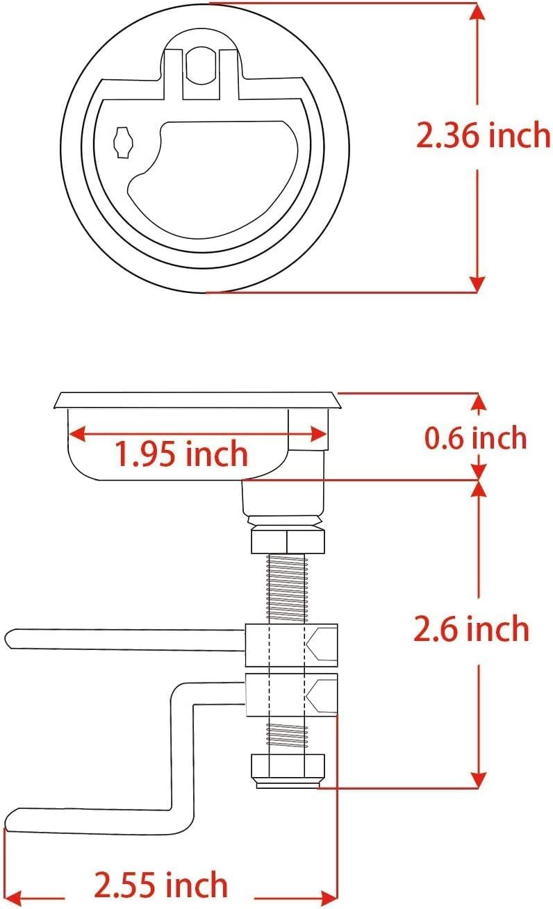 YANYUCB Boat Cam Latches,316 Stainless Steel Hatch Latch with Back Plate & Adjustable Arm (2pcs) - Image 2